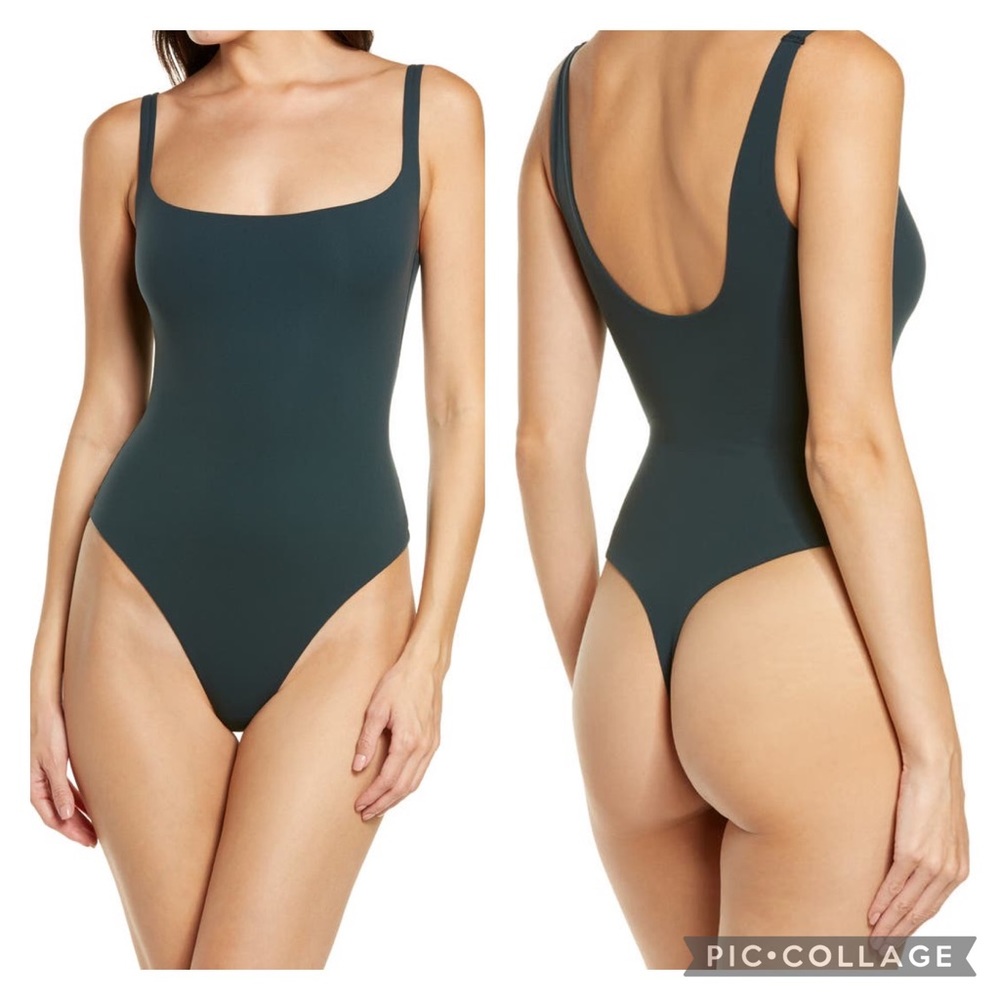 New! SKIMS Fits Everybody Square Neck Bodysuit in Cypress